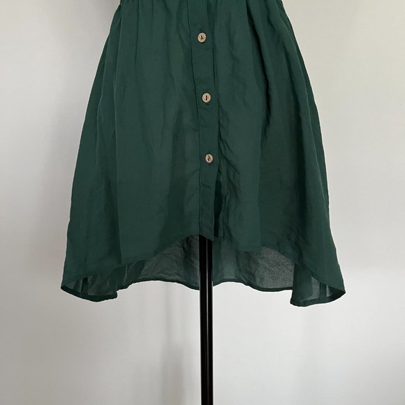 Blu Pepper Forest Green High Low Fit and Flare Dress - Picture 4 of 8